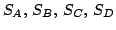 $S_{A},  S_{B},  S_{C},  S_{D}$