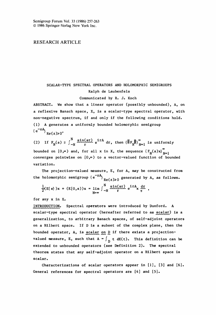 Semigroup Forum