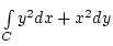$\int\limits_Cy^2dx+x^2dy$