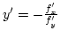 $y'=-{f'_x\over{f'_y}}$